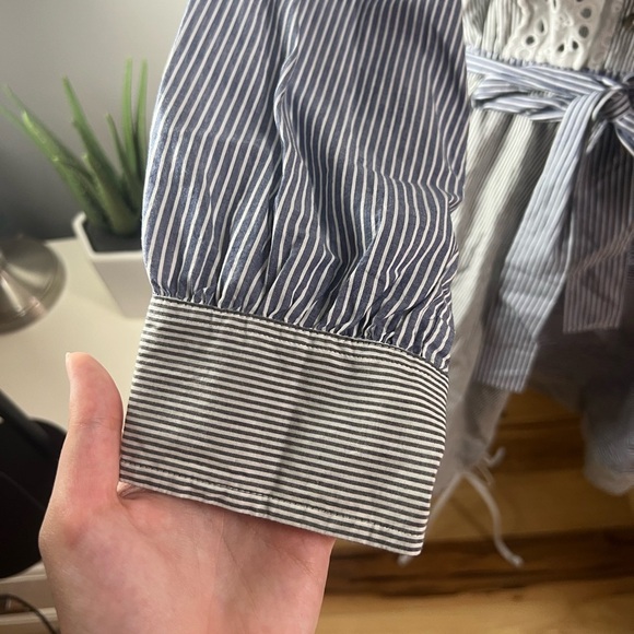 La Vie Rebecca Taylor 100% Cotton Maisie Eyelet Fit And Flare Mini Dress Size M - Picture 5 of 10